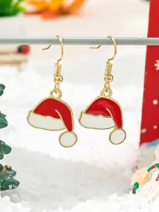 EL REGALO Christmas Cap Contemporary Enamelled Drop Earrings