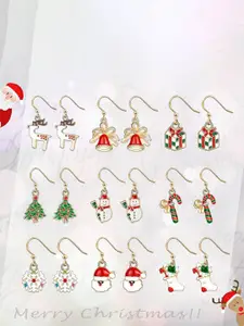 EL REGALO Set Of 6 Christmas Drop Earrings