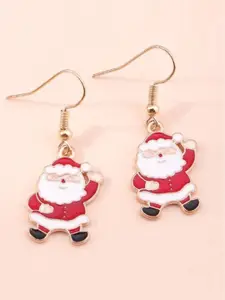EL REGALO Christmas Santa Contemporary Enamelled Drop Earrings