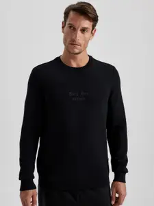 DeFacto Typography Embroidered Pullover