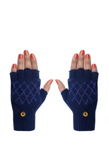 LOOM LEGACY Women Patterned Acrylic Hand Gloves