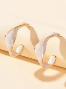 Krelin Gold-Plated Circular Design Half Hoop Earrings