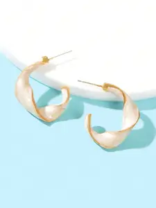 Krelin Gold-Plated Circular Design Half Hoop Earrings