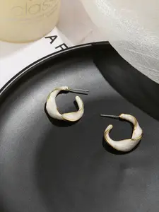 VAGHBHATT Wave Minimalist Studs Hoop Earrings