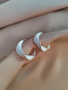 VAGHBHATT Crescent Shaped Hoop Earrings