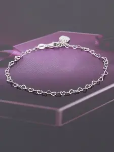 Carlton London Rhodium-Plated Sterling Silver Anklet