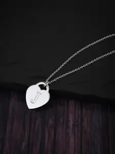 Carlton London Rhodium-Plated 925 Sterling Silver Heart Shaped Pendant With Chain