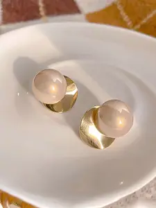 Bellofox Gold-Plated Circular Studs Earrings