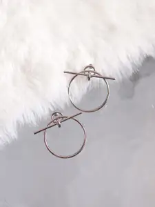 Bellofox Silver-Tone Circular Drop Earrings