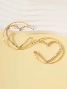 Bellofox Gold-Toned Contemporary Half Hoop Earrings