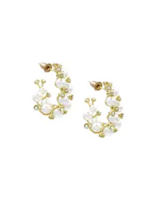 Bellofox Gold-Toned Pearls Contemporary Studs Earrings