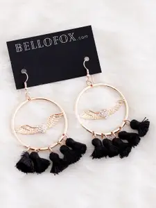 Bellofox Black Tasselled Contemporary Drop Earrings