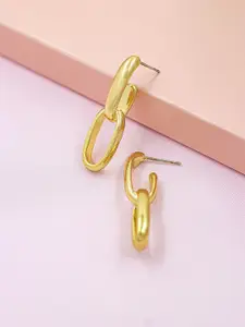 Bellofox Gold-Toned Contemporary Drop Earrings