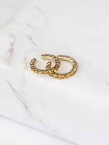 Bellofox Gold Plated Contemporary Half Hoop Earrings