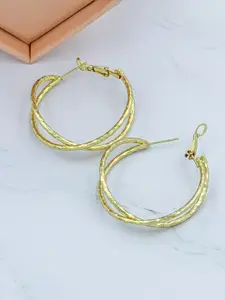 Bellofox Gold-Plated Contemporary Hoop Earrings