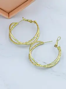 Bellofox Gold-Plated Contemporary Hoop Earrings