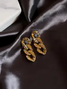 Bellofox Gold-Toned Gold-Plated Contemporary Drop Earrings