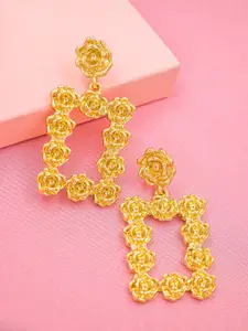 Bellofox Gold-Toned Gold-Plated Geometric Drop Earrings