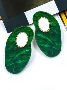 Bellofox Green Contemporary Stud Earrings