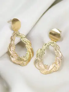 Bellofox Gold-Toned Gold-Plated Rhaenys Textured Drop Earrings