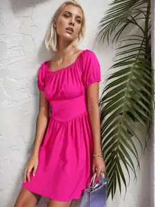 RARE Pink Square Neck Empire Dress