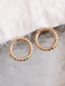Bellofox Gold-Plated Circular Studs Earrings