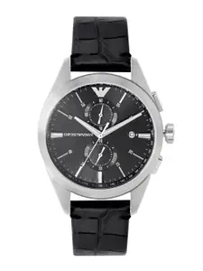 Emporio Armani Men Leather Straps Analogue Chronograph Watch AR11542