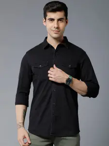 Double Two India Slim Spread Collar Cotton Casual Shirt