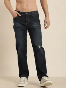 HERE&NOW Men Low Distress Light Fade Stretchable Jeans