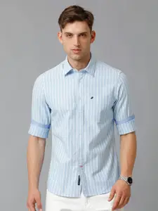 Double Two Vertical Striped India Slim Fit Cotton Casual Shirt