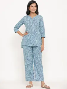Sangria Striped Pure Cotton Night Suits