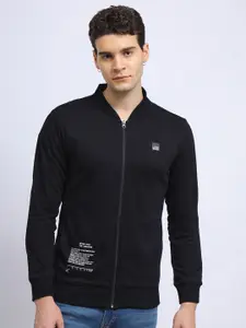 Lee Typography Printed Stand Collar Front Open Sweatshirt