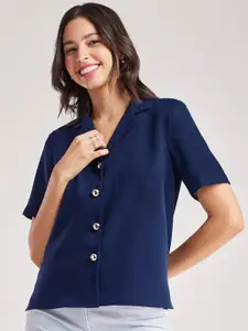 FableStreet Lapel Collar Casual Shirt