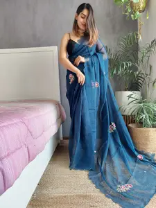 Anouk Floral Embroidered Organza Saree