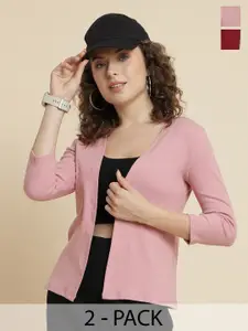 UnaOne Pack Of 2 Cotton Open Front Shrugs