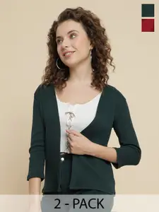 UnaOne Pack Of 2 Cotton Open Front Shrugs