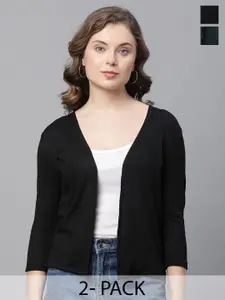 UnaOne Pack Of 2 Cotton Open Front Shrugs