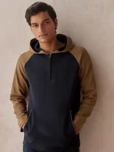 Andamen Hooded Raglan Sleeves Front Open Sweatshirt