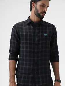 Andamen Tartan Checks Premium Slim Fit Linen Formal Shirt