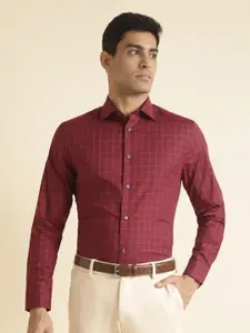 Andamen Grid Tattersall Checks Premium Cotton Formal Shirt