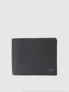 Van Heusen Men Abstract Textured Leather Two Fold Wallet