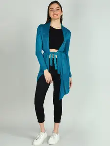 NEUDIS Self Design Wool Longline Tie Up Shrug