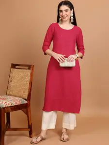 Vishudh Floral Embroidered Sequinned Straight Kurta