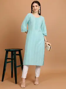 Vishudh Striped Straight Cotton Kurta