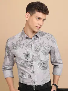 HIGHLANDER Slim Fit Floral Printed Cotton Casual Shirt
