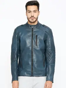 Being Human Mandarin Collar Shoulder Tabs Biker Jacket