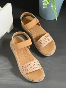 CLOG LONDON Open Toe Flatform Heels With Backstrap