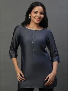 AURELIA Round Neck Tencel Straight Kurti