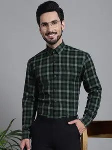 JAINISH Classic Windowpane Checked Pure Cotton Formal Shirt