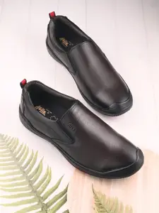 Hitz Men Round Toe Leather Driving Shoes